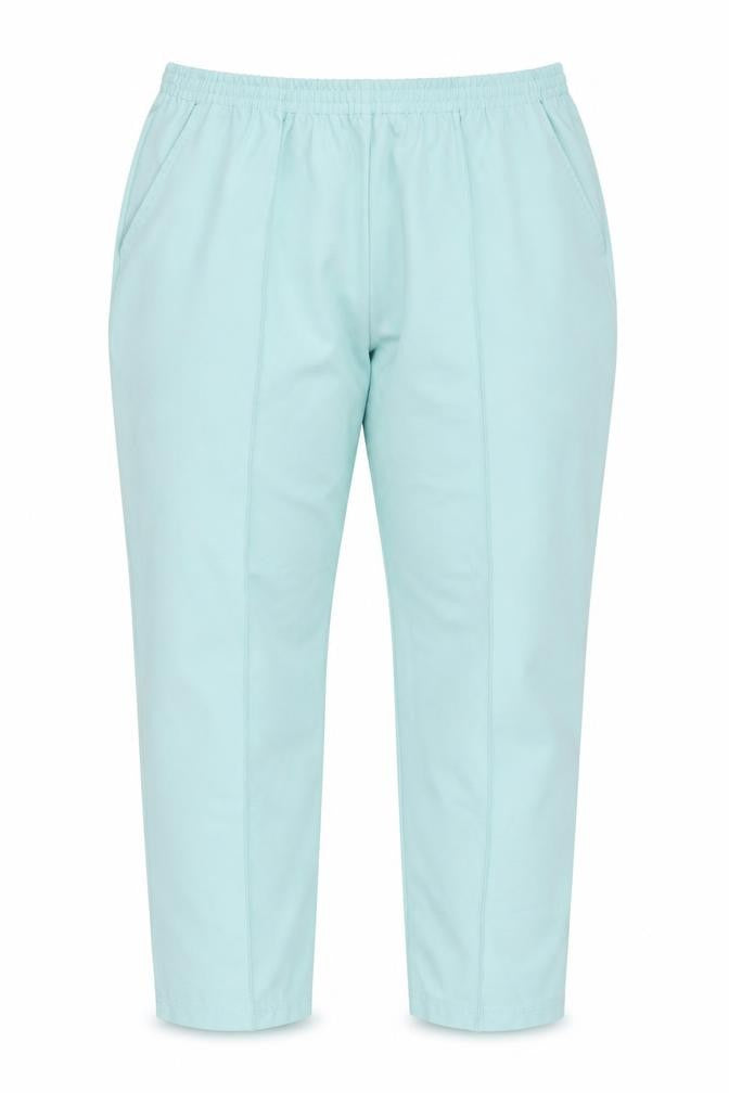 Front view of Damart Women's Blue Trousers, size 22, Elastic Waist