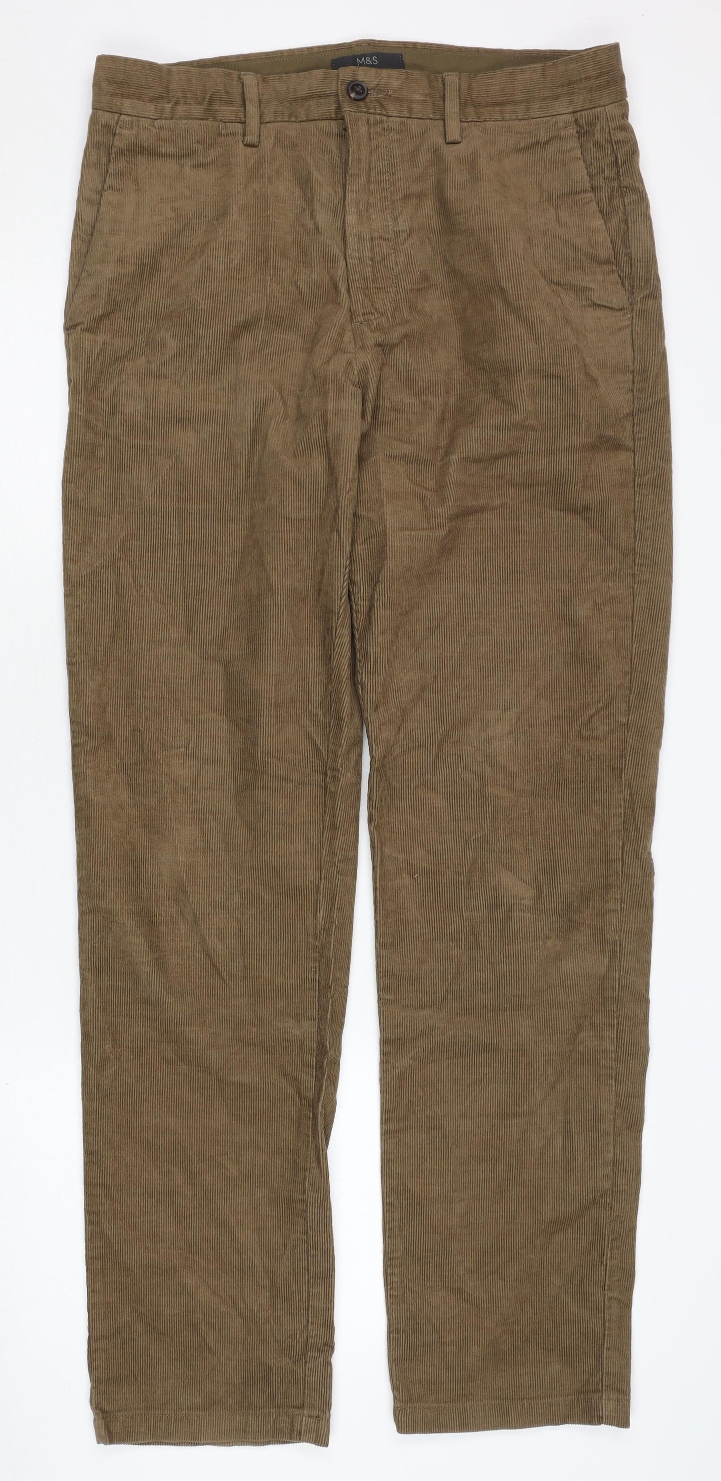 Marks and Spencer Men's Brown Corduroy Trousers 32/33