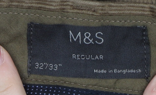 Marks and Spencer Men's Brown Corduroy Trousers 32/33