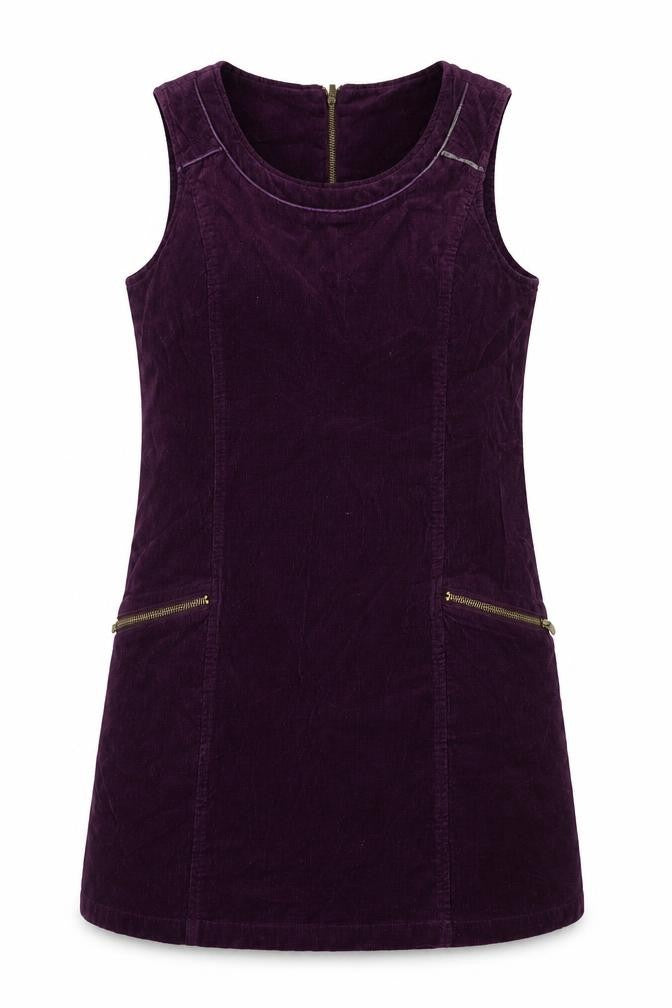 M&Co Women's Purple Corduroy Pinafore Dress Size 12