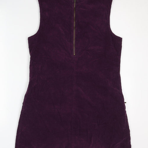 M&Co Women's Purple Corduroy Pinafore Dress Size 12
