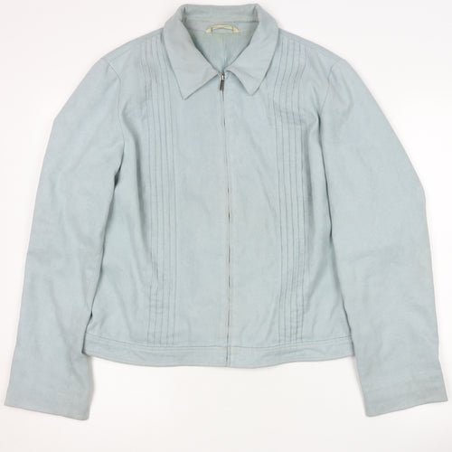 Marks & Spencer Women's Blue Jacket Size 14 Zip