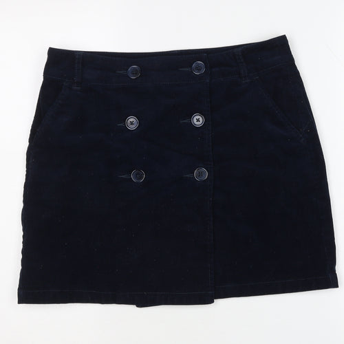 Crew Clothing Co. Women's Blue Button Skirt, Size 10