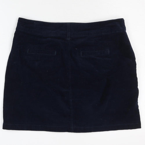 Crew Clothing Co. Women's Blue Button Skirt, Size 10