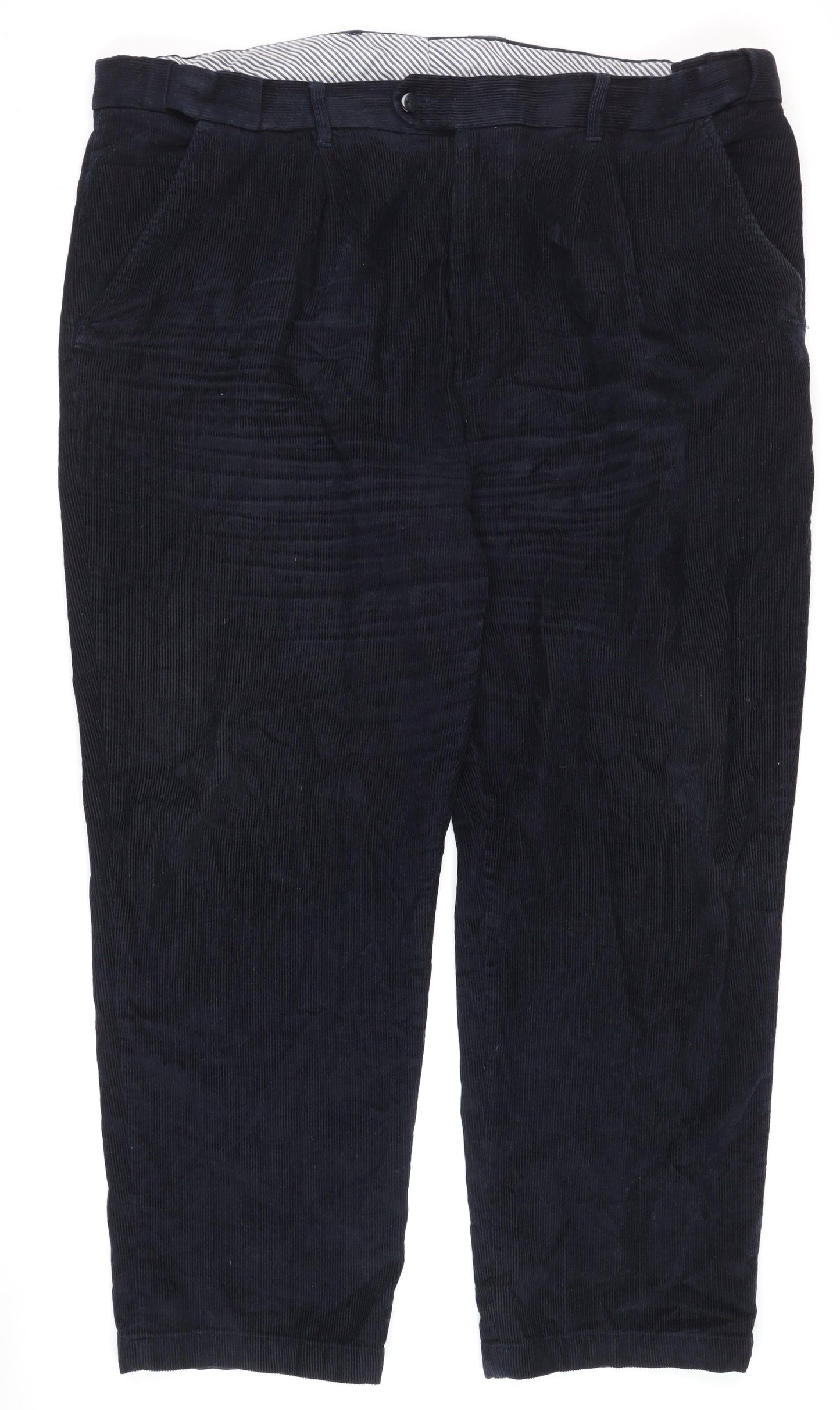 Clifford James Men's Blue Corduroy Trousers, Size 44