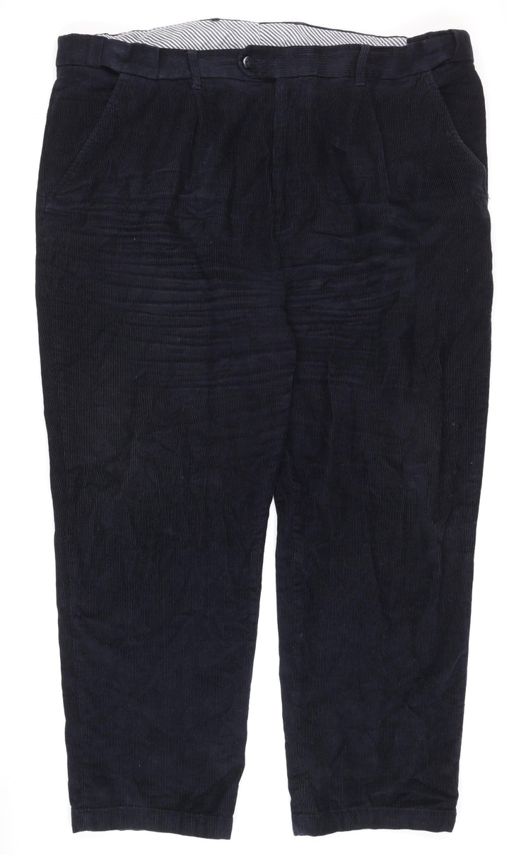 Clifford James Men's Blue Corduroy Trousers, Size 44