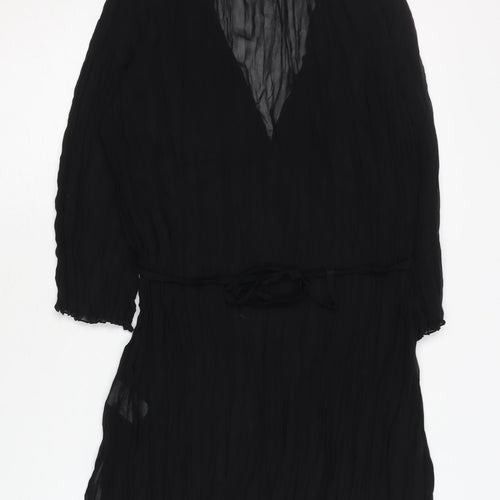 Next Women's Black V-Neck Dress Size 10