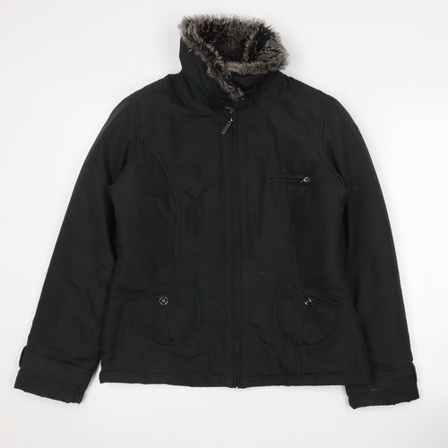Debenhams Women's Black Puffer Jacket Size 12