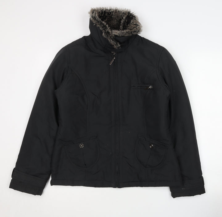 Debenhams Women's Black Puffer Jacket Size 12