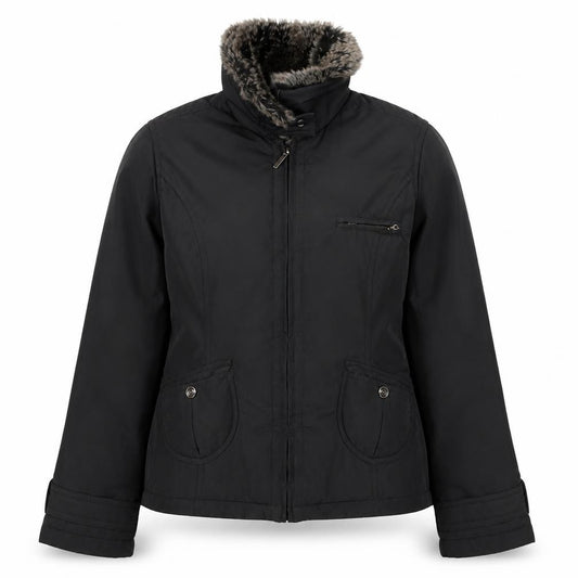 Front view of Debenhams Women's Black Puffer Jacket, size 12