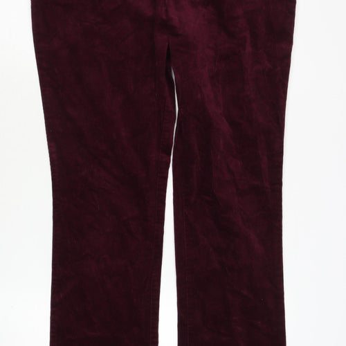 Marks & Spencer Women's Red Velvet Trousers Size 14