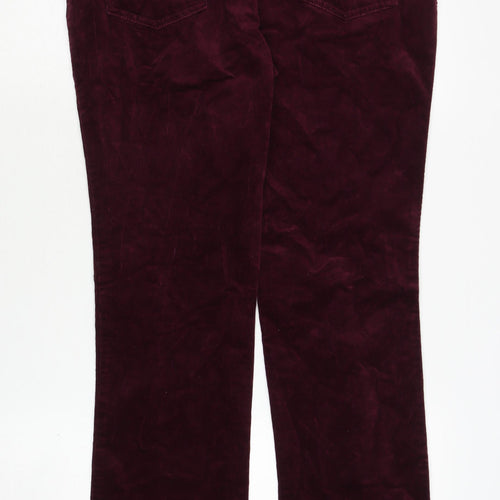 Marks & Spencer Women's Red Velvet Trousers Size 14
