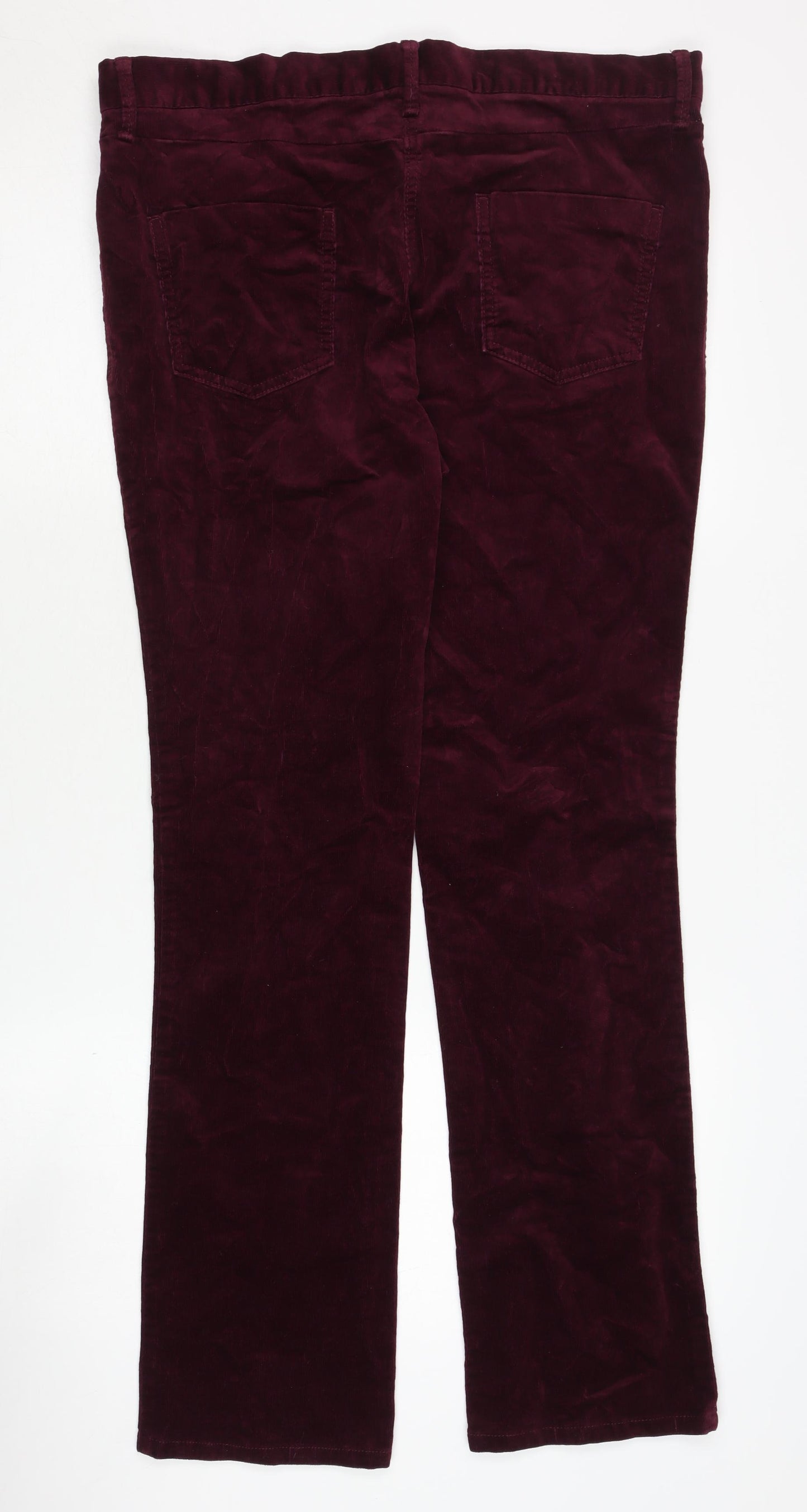 Marks & Spencer Women's Red Velvet Trousers Size 14