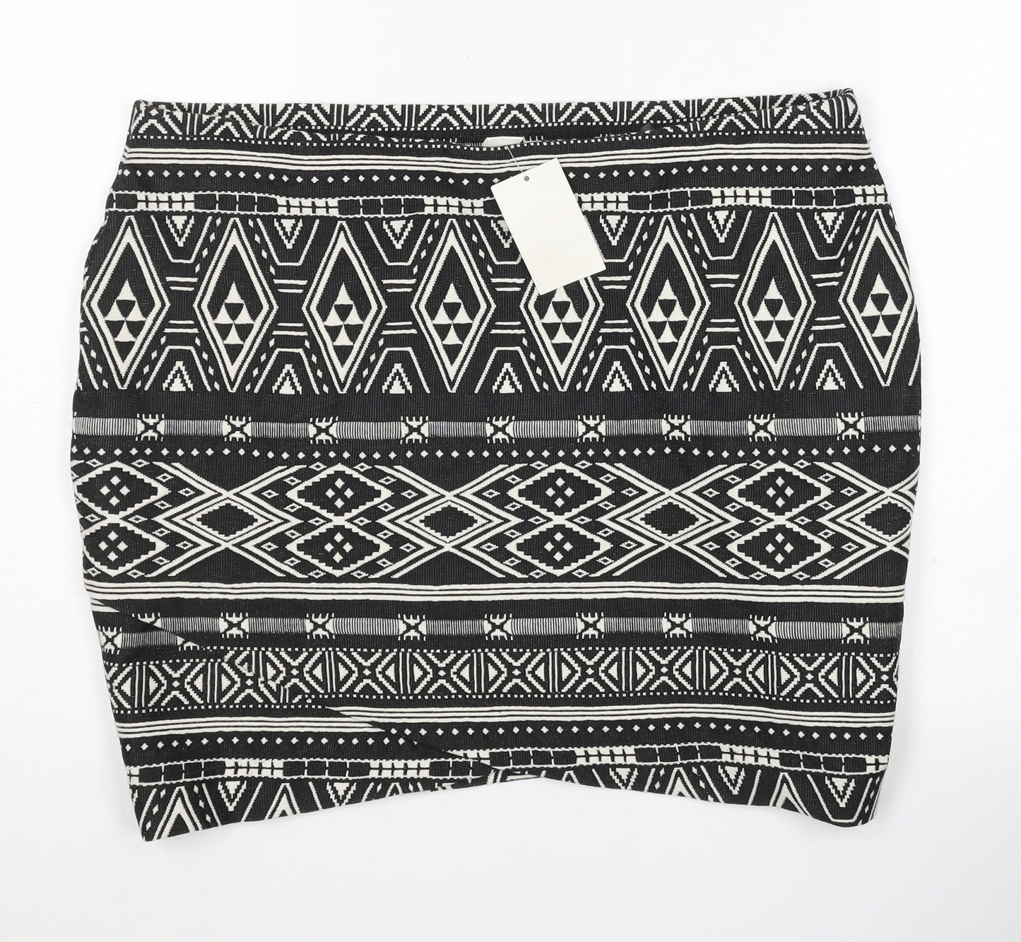 H&M Women's Black Geometric Pencil Skirt Size L