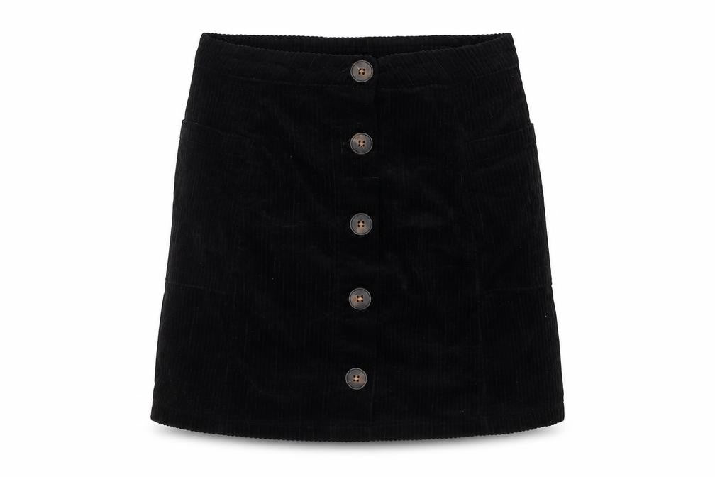 Next Girls Black Knee-Length Cotton Skirt, 7 Years, Casual Wear