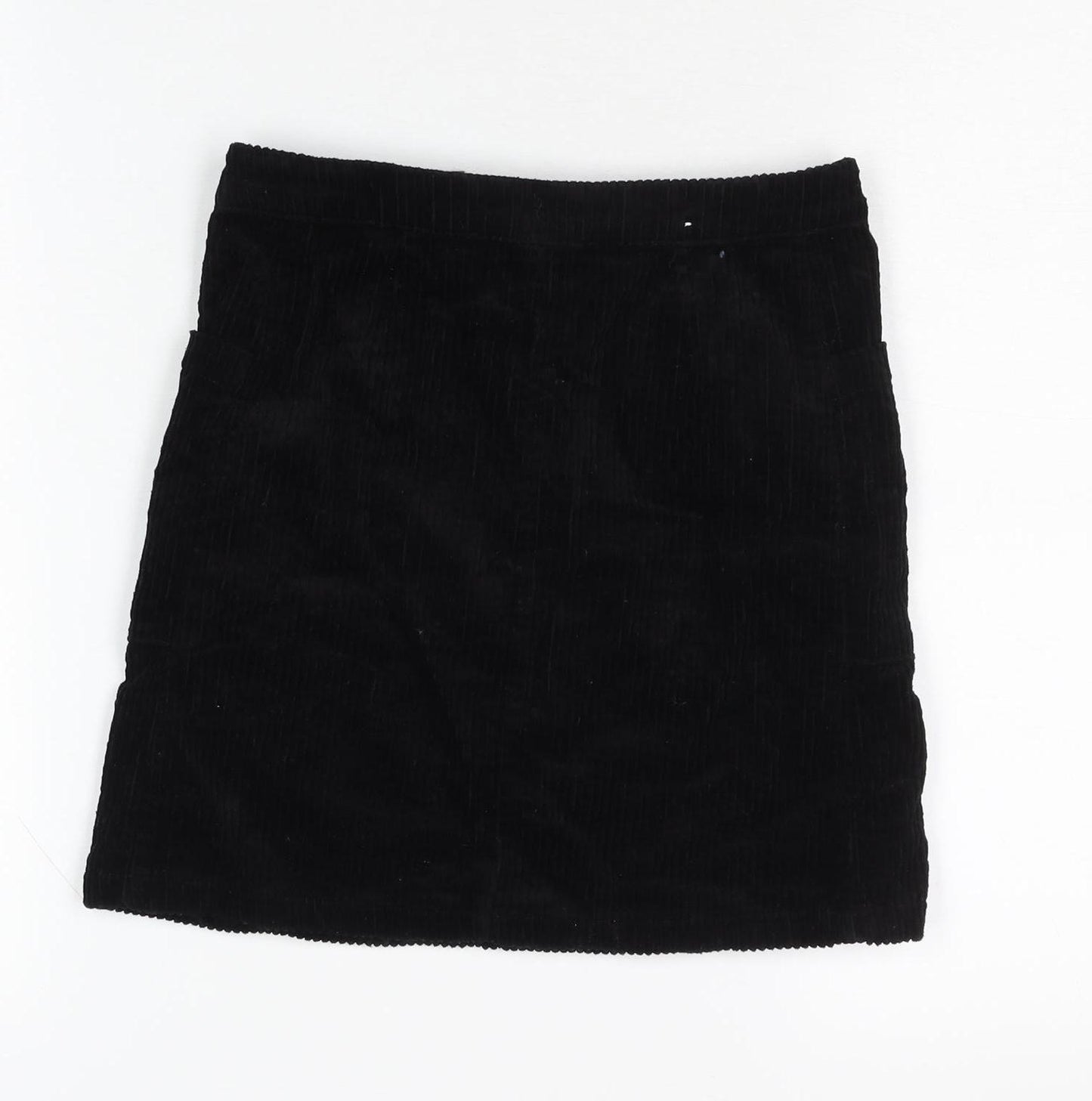 Next Girls Black Knee-Length Cotton Skirt, 7 Years, Casual Wear