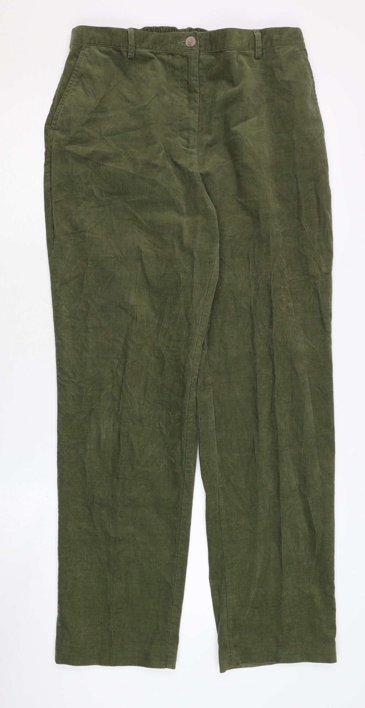 Lands' End Women's Green Corduroy Trousers Size 12