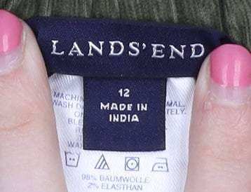 Lands' End Women's Green Corduroy Trousers Size 12