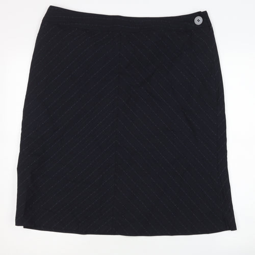Next Women's Black Striped Pencil Skirt Size 18