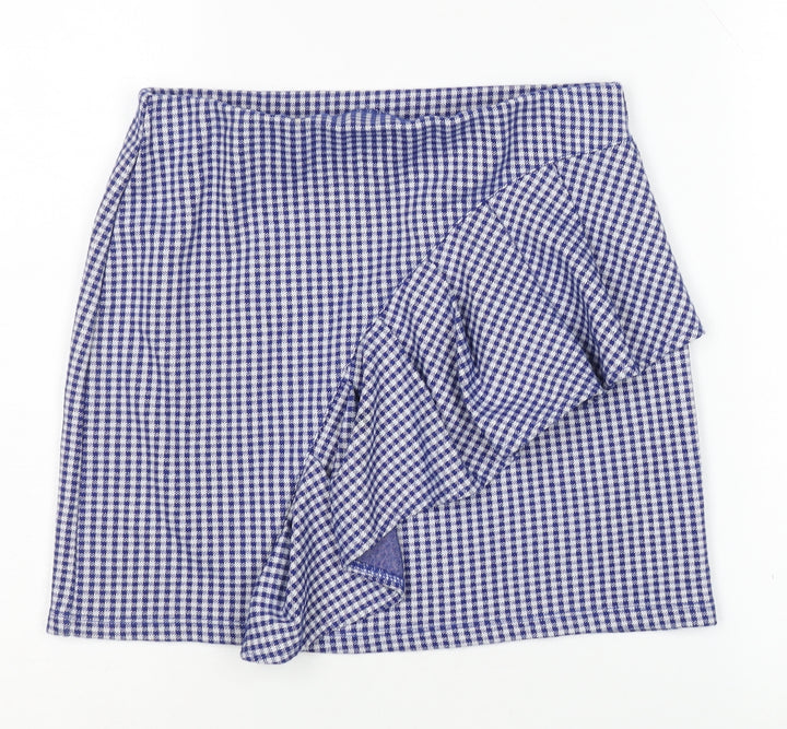 Topshop Women’s Blue Check Skirt Size 8