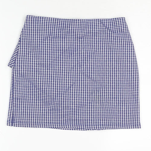 Topshop Women’s Blue Check Skirt Size 8