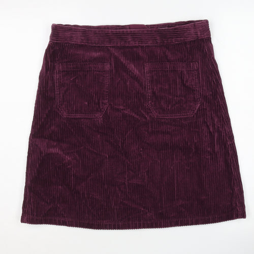 Marks & Spencer Women's Purple Corduroy Skirt Size 12