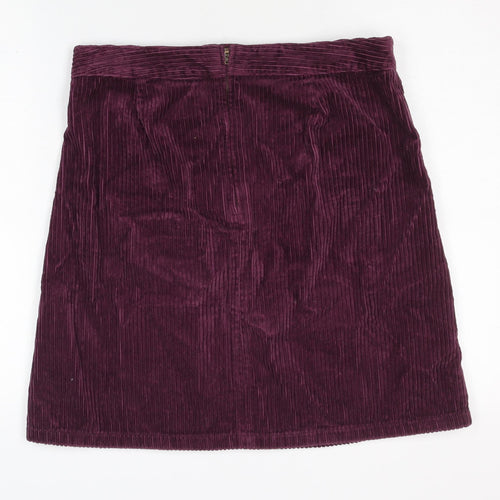 Marks & Spencer Women's Purple Corduroy Skirt Size 12