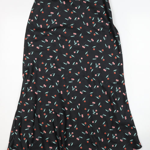 ASOS Women's Black Floral Midi Pencil Skirt Size S