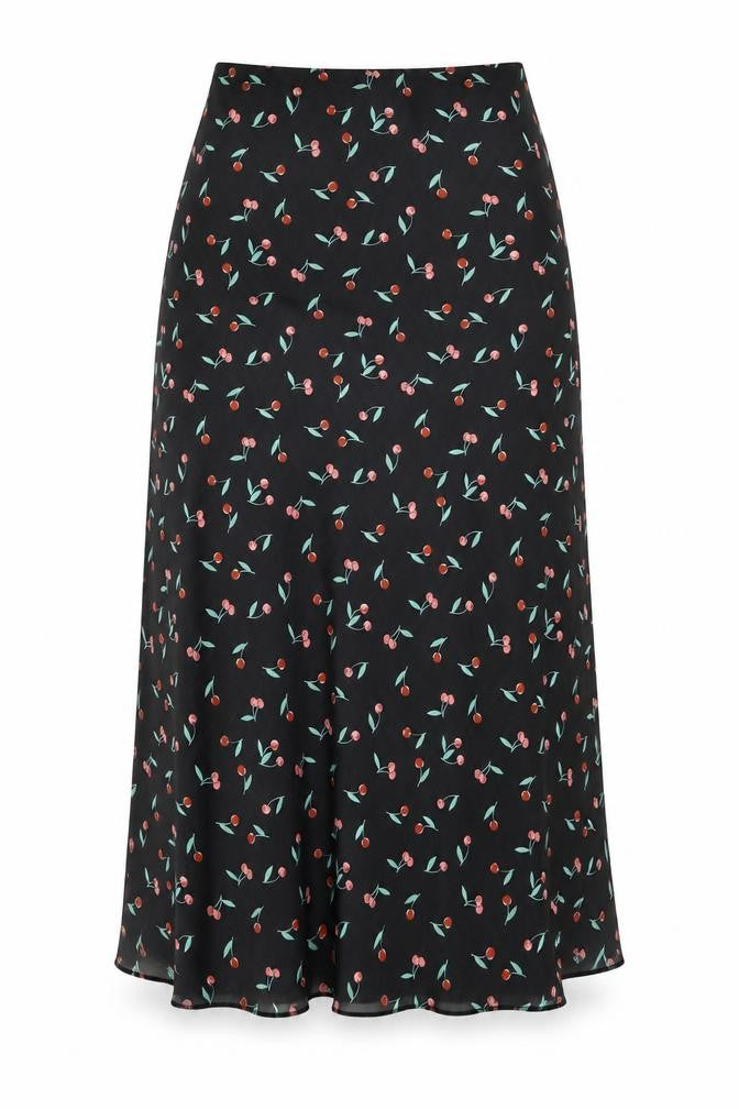 ASOS Women's Black Floral Midi Pencil Skirt Size S