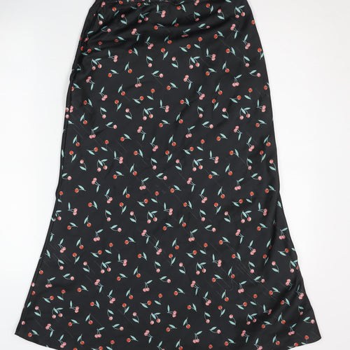 ASOS Women's Black Floral Midi Pencil Skirt Size S