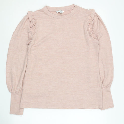 Next Women's Pink Ruffle Crew Neck Jumper Size 12