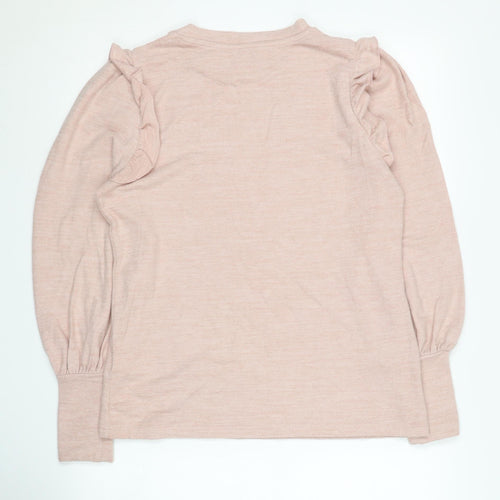 Next Women's Pink Ruffle Crew Neck Jumper Size 12