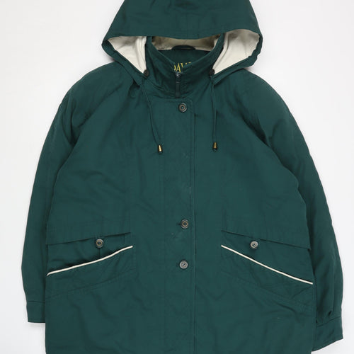 David Barry Women's Green Coat Size 18 Hooded Insulated