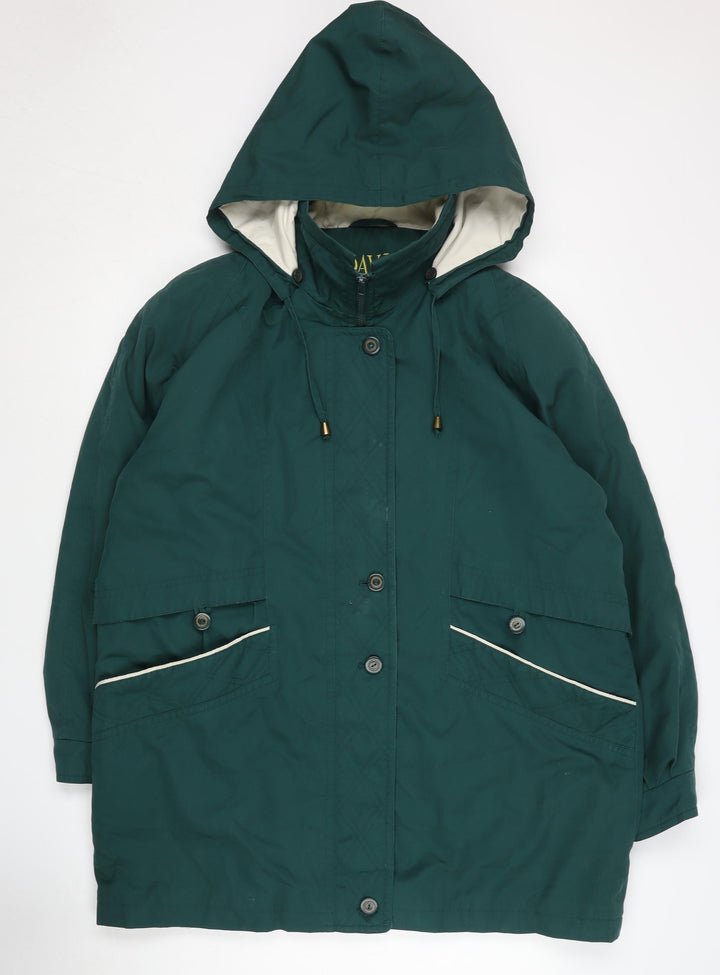 David Barry Women's Green Coat Size 18 Hooded Insulated