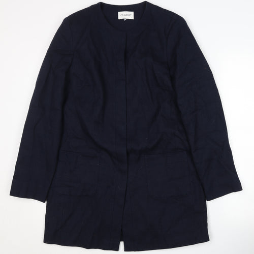 Marks and Spencer Women's Blue Cotton Mid-Length Coat