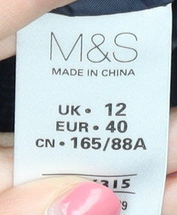 Marks and Spencer Women's Blue Cotton Mid-Length Coat