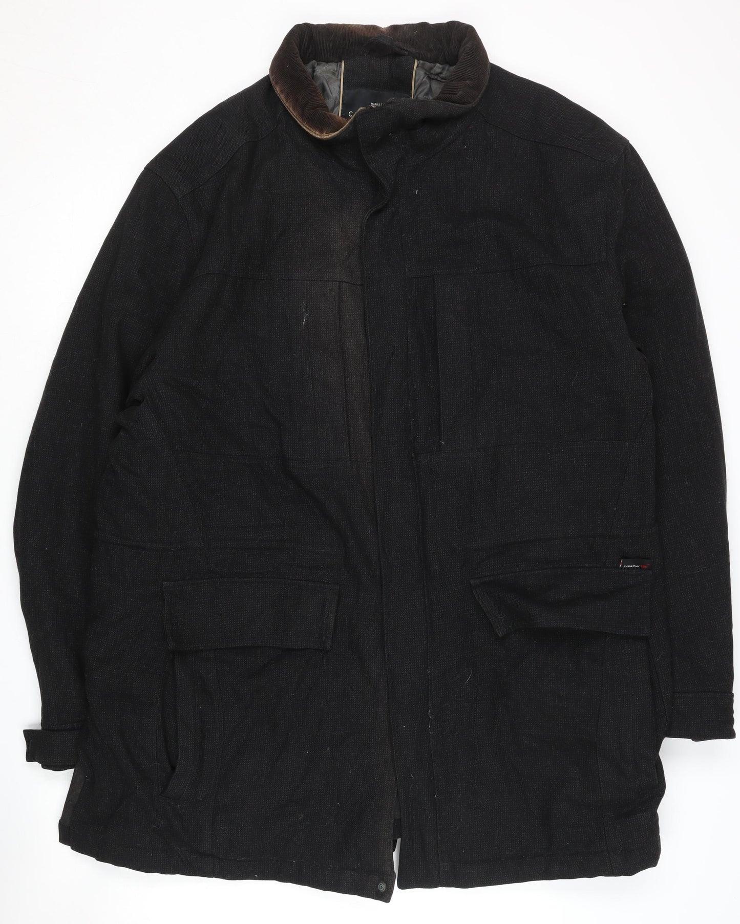 Marks and Spencer Men's Black XL Overcoat