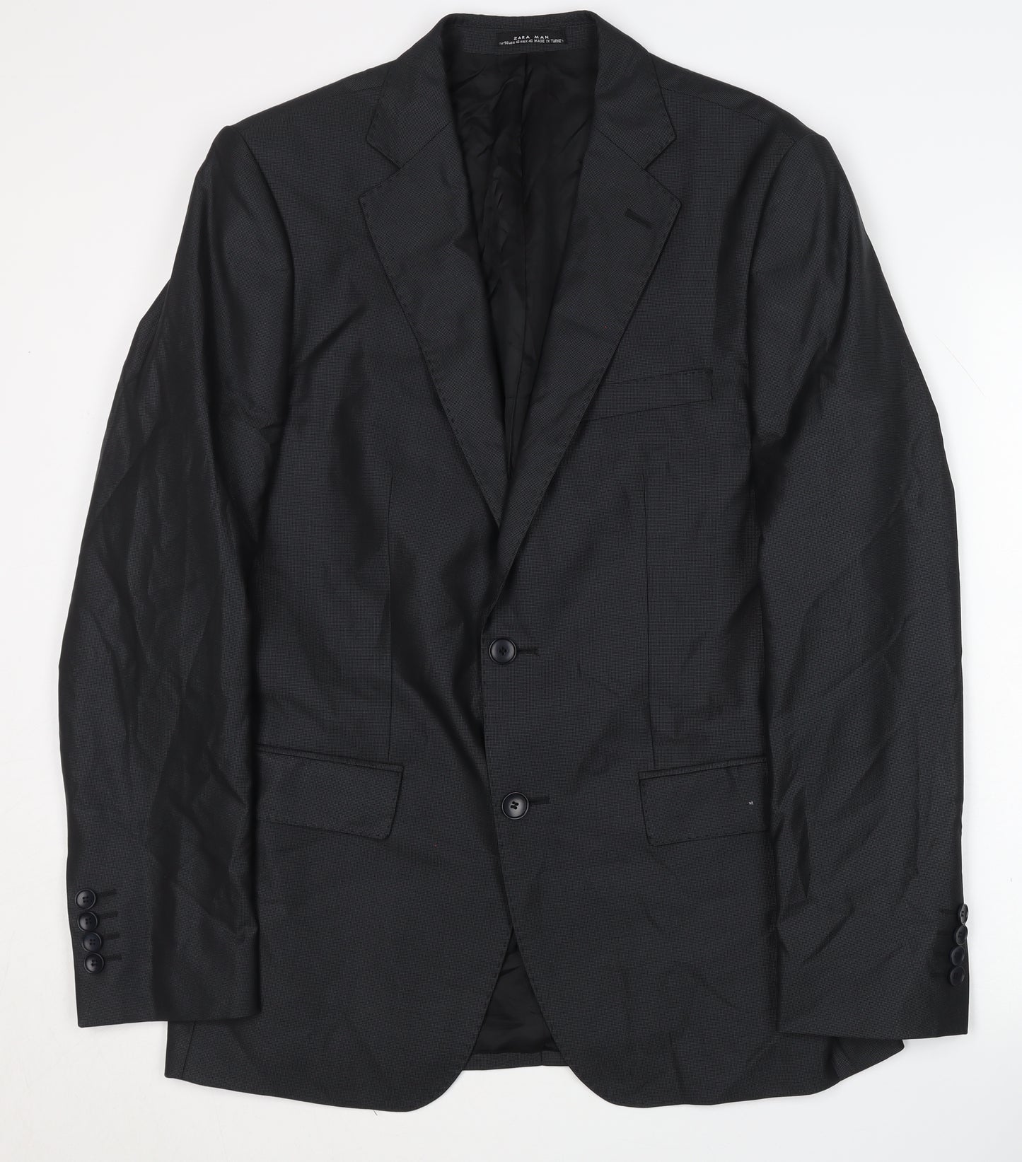 Zara Men's Black Blazer Regular Fit Size 40