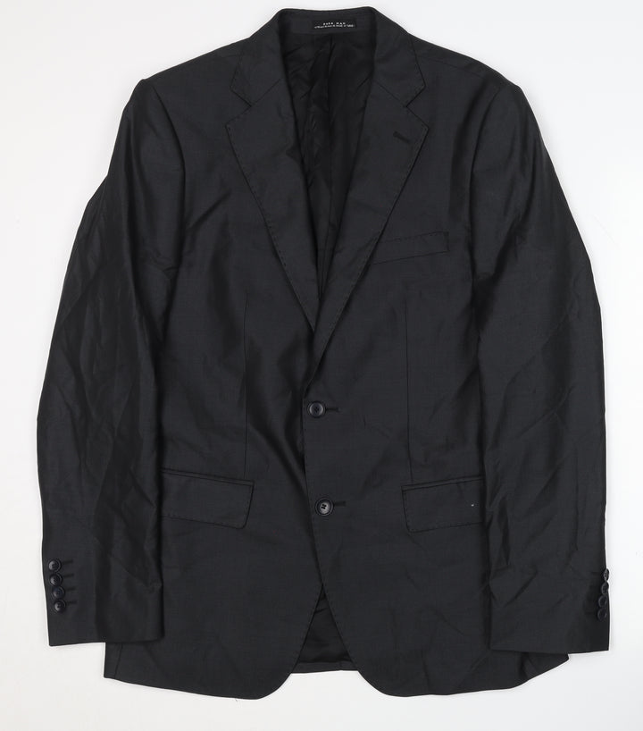 Zara Men's Black Blazer Regular Fit Size 40
