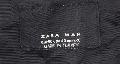 Zara Men's Black Blazer Regular Fit Size 40