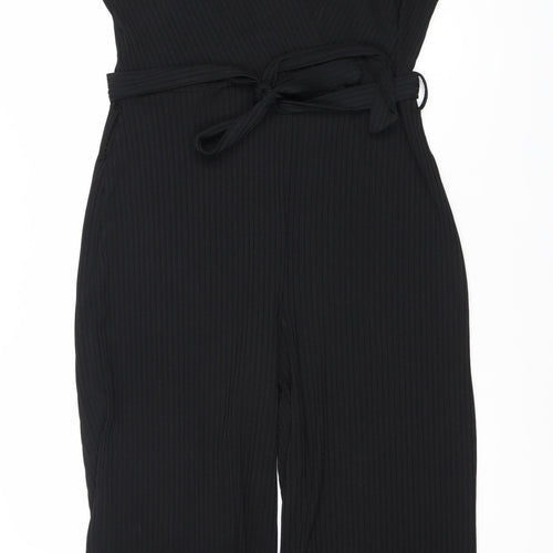Quiz Women's Black Jumpsuit Size 16 Party Outfit Wide-Leg
