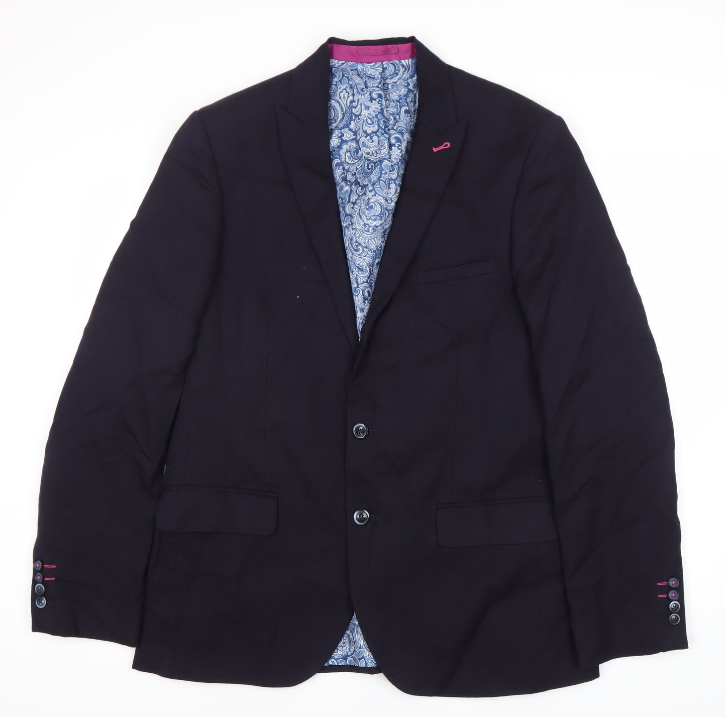 Harry Brown Men's Blue Wool Blazer Slim Fit 42L