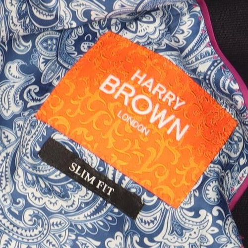 Harry Brown Men's Blue Wool Blazer Slim Fit 42L