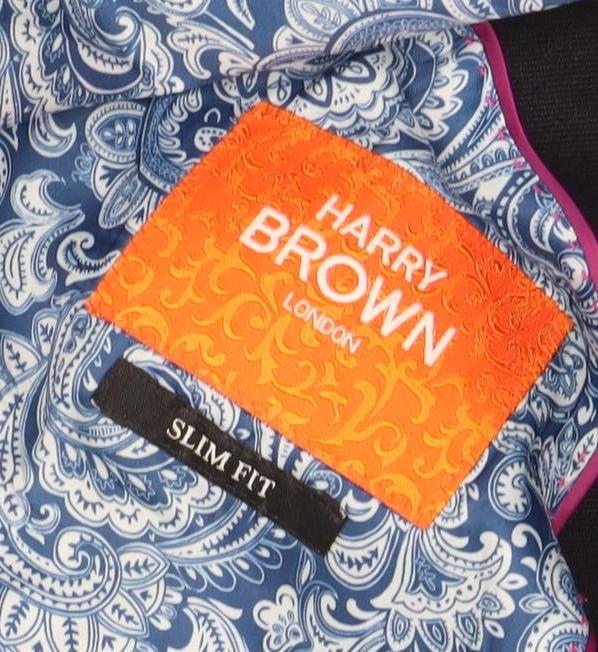 Harry Brown Men's Blue Wool Blazer Slim Fit 42L
