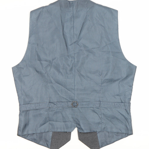 Burton Men's Grey Waistcoat, Size L 42-44", Polyester Blend