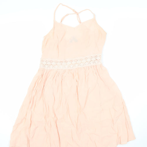 New Look Women's Pink Fit & Flare Dress, Size 8