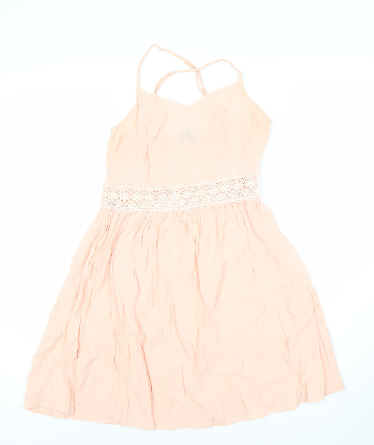 New Look Women's Pink Fit & Flare Dress, Size 8