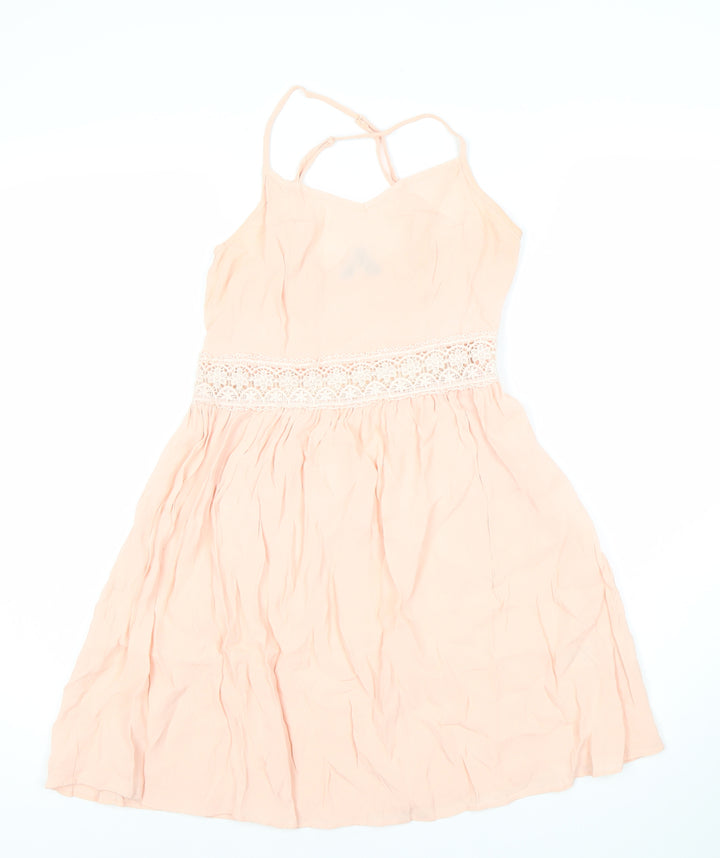 New Look Women's Pink Fit & Flare Dress, Size 8