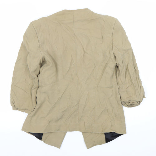 Zara Women's Beige Blazer Size XS Regular Fit Linen