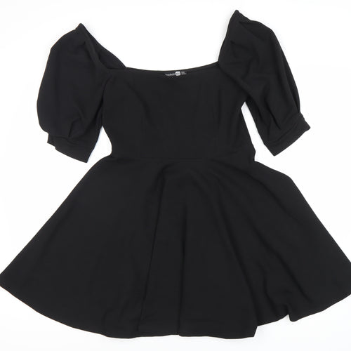 Boohoo Women's Black Skater Dress Size 14